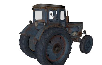 生锈的拖拉机C4D模型