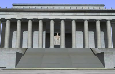 美国亚伯拉罕林肯纪念堂宫殿SU模型