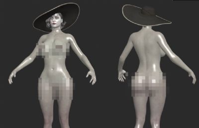 性感完美身材的贵妇,贵族女孩3D模型,FBX格式