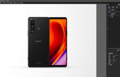 SONY XPERIA 5 III手机 3D模型(ksp+stp素模源文件),keyshot10渲染