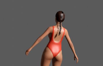 泳装小姐姐,泳装女人3D模型,FBX格式,贴图全