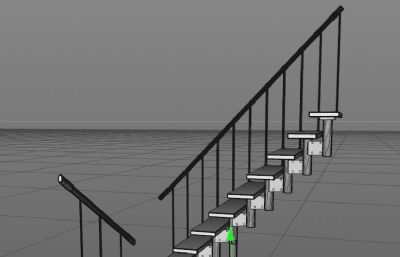 室内楼梯设计3D模型,FBX,OBJ格式素模