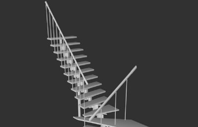 室内楼梯设计3D模型,FBX,OBJ格式素模