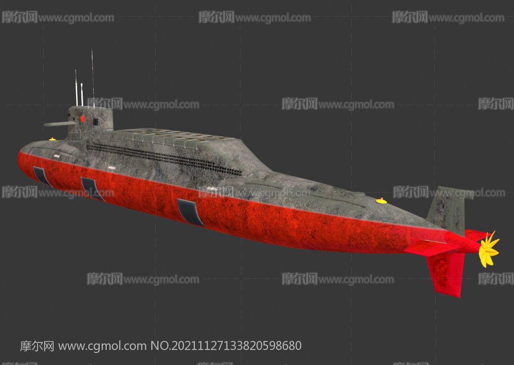 094型核动力潜艇3D模型,MAX,FBX格式