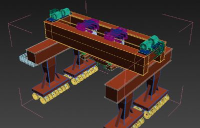 提梁设备,龙门吊轮胎提梁机3D模型