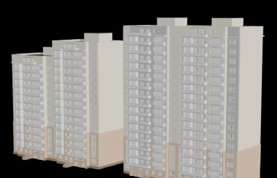 小区大楼设计3D模型,3DS格式