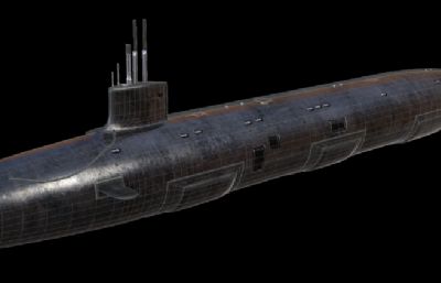 海狼级核潜艇(美)3D模型,OBJ格式,带贴图