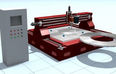 工业设备机床,数控机床3D模型