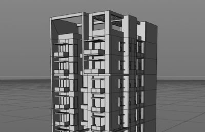 公寓大楼设计C4D模型素模