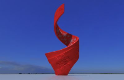 雪花飞舞浮雕雕塑设计3D模型