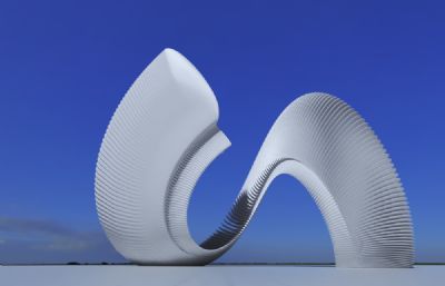 螺旋S造型雕塑设计3D模型