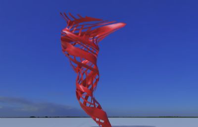 飓风,旋风,龙卷风造型抽象雕塑设计3D模型