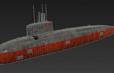 039型宋级常规潜艇3D模型,OBJ格式