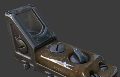 倍镜,步枪反射镜3D模型,FBX格式,有贴图