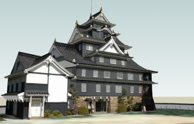 日式 Okayama Castle 冈山城古建SU模型