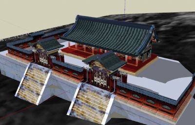 日式寺庙古建SU模型