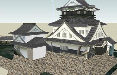 日本冈崎城古建SU模型