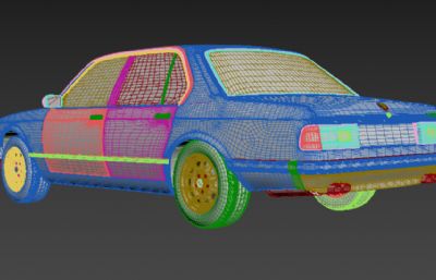 老款宝马728I汽车3D模型素模