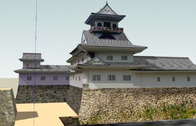 日本富山城堡SU模型