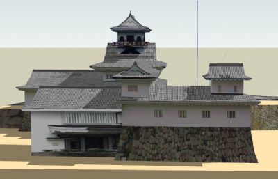 日本富山城堡SU模型