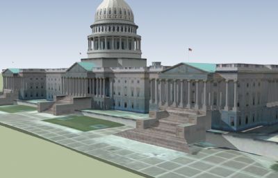 美国国会大厦建筑SU模型