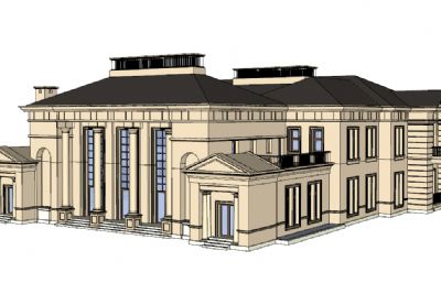 新古典酒店大楼设计su模型