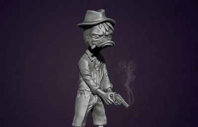 鸭侦探,斧头帮鸭子大哥3D打印模型,5个stl文件