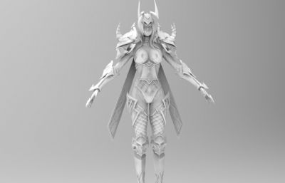 游戏里的女将军zbrush模型(网盘下载)