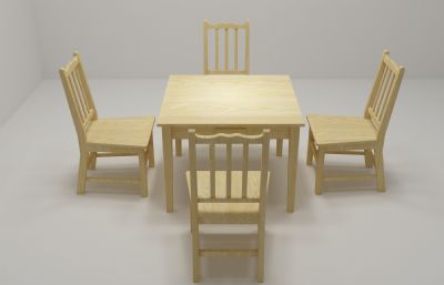 小餐桌椅组合模型