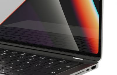最新2021款Macbook Pro(14寸)笔记本电脑3D模型,3dm源文件+ksp渲染文件