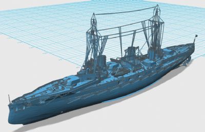 精致德意志帝国海军冯德坦恩号战列巡洋舰3D模型