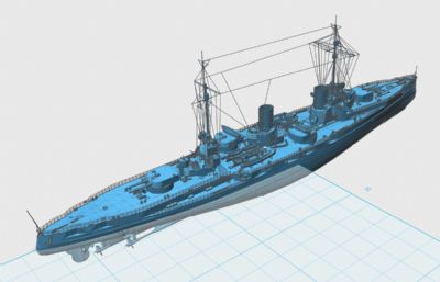 公海舰队冯·德·坦恩号巡洋舰stl模型