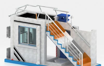 移动施工,楼梯施工max模型