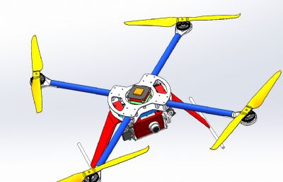 Q9四轴飞行器,无人机solidworks数模图纸