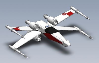 X战机,X造型战斗机solidworks数模图纸