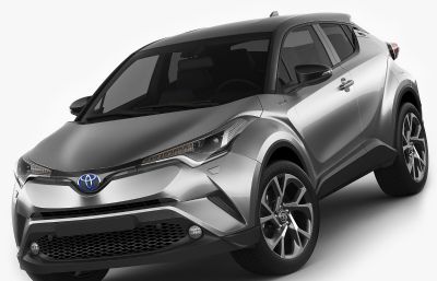 2017款进口Toyota C-HR SUV汽车3D模型,corona渲染