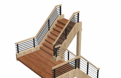 木制楼梯3D模型