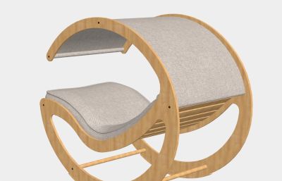 遮阳的O型摇椅3D模型
