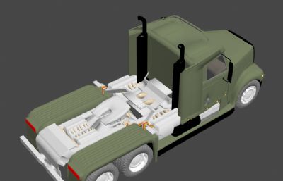 大卡,卡车车头3D模型