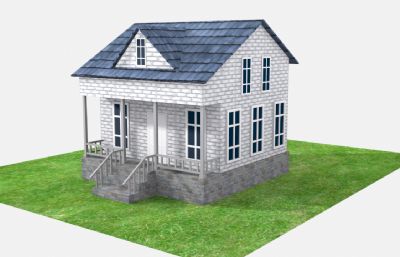 卡通木房子别墅3D模型