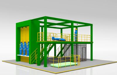 缓降器测试钢结构平台四3D模型