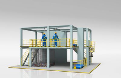 缓降器测试钢结构平台一3D模型