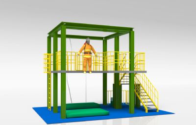 缓降器测试钢结构平台五3D模型