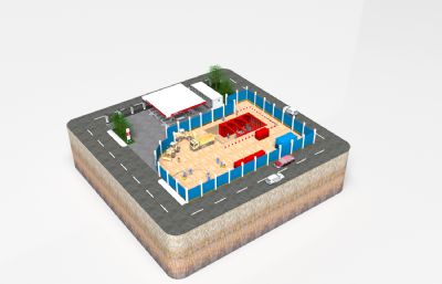地下储油罐施工动土作业沙盘3D模型