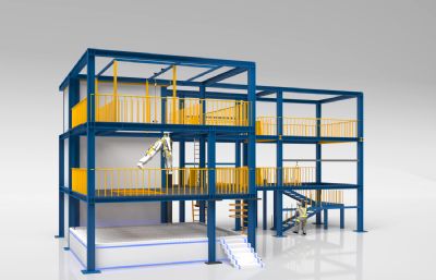 缓降器测试钢结构平台七3D模型
