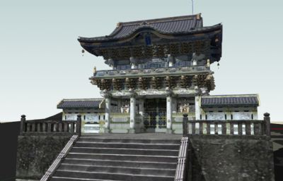 日式古建寺庙旅游景区古建SU模型