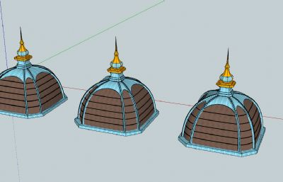 欧式圆顶穹顶结构SU模型