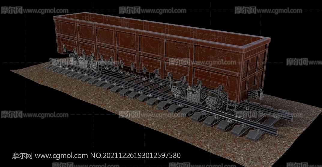 火车挂车,货运火车3D模型