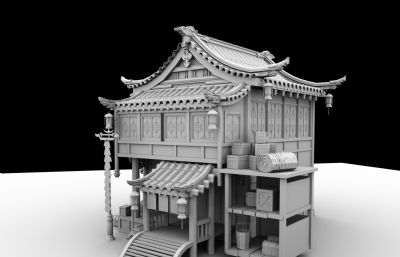 中式客栈,青楼maya模型
