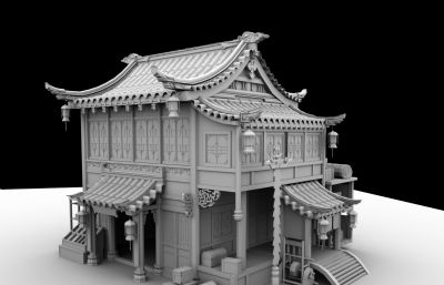 中式客栈,青楼maya模型